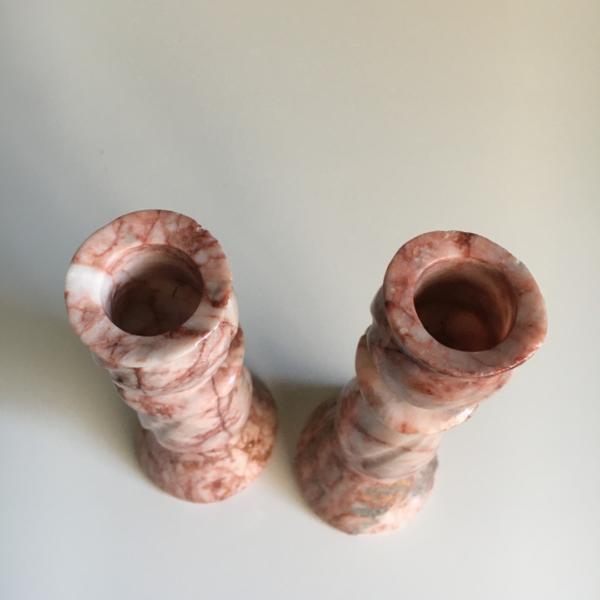 Pink Marble Candle Holder Set - Image 2